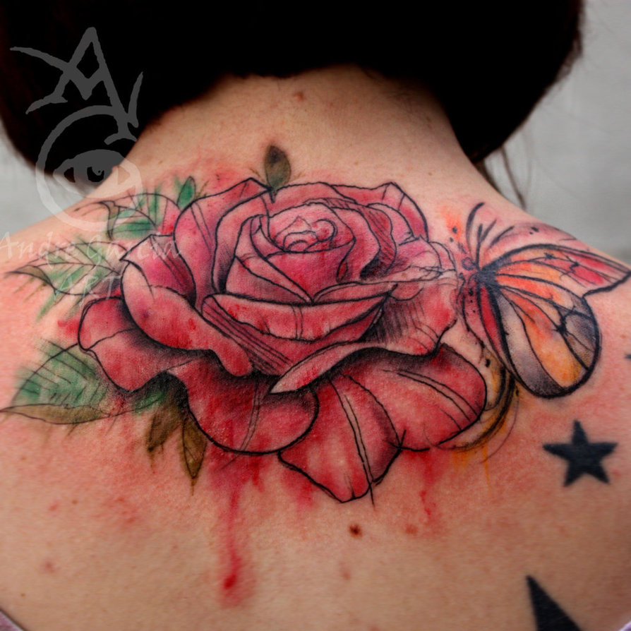 watercolor_butterfly_rose_tattoo_by_andregarciaart-d735c1a